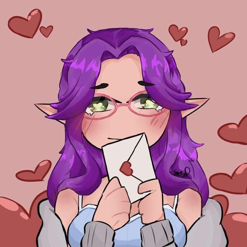 Shy Chibi Valentine Blue by saazel_