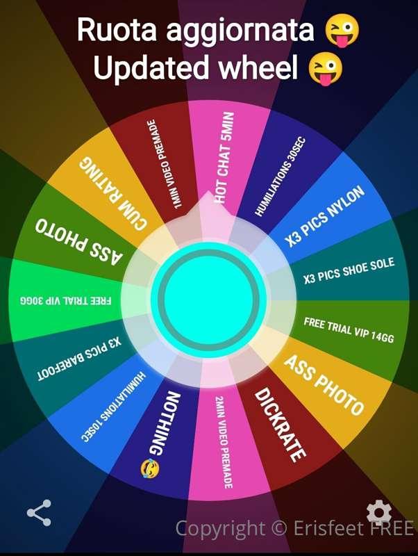 Gira la ruota e... 😜💦
1 giro $5
2 giri $7
3 giri $10
▫️▫️▫️▫..