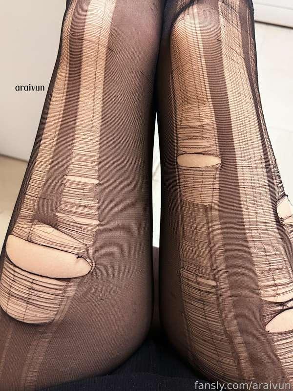 Ripped tights!:3 I wear them outside✨✨