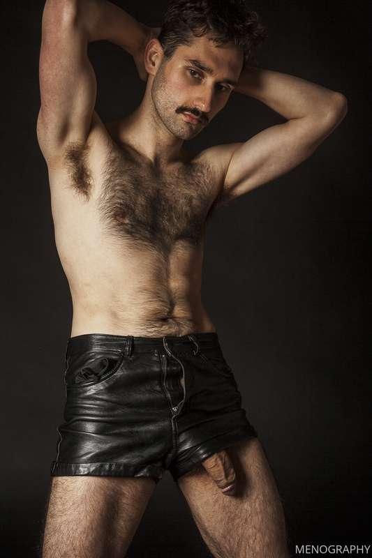 Thomas Furry Pits and letting his big thick uncut cock slip ..