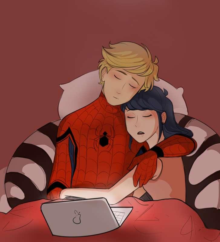 adrien and marinette (spidrien au)