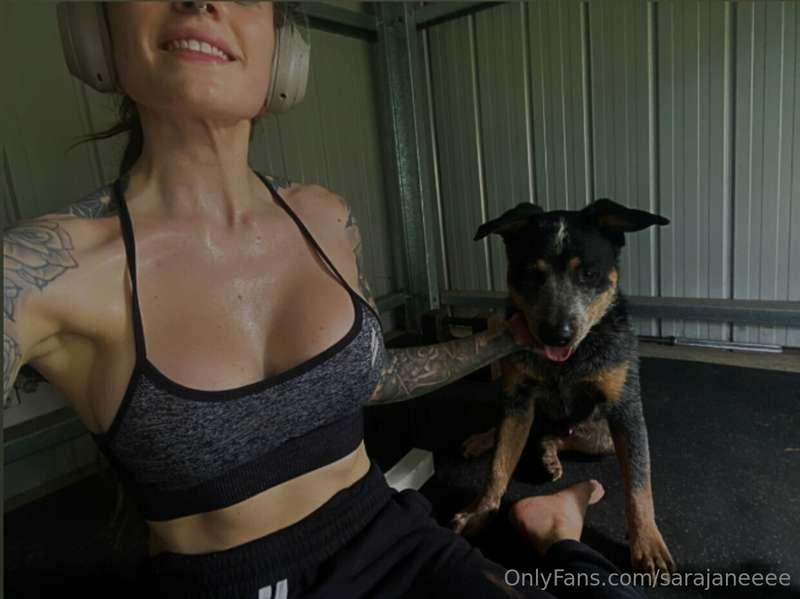 Hi from my sweaty boobs and my best boy 🤭🥰