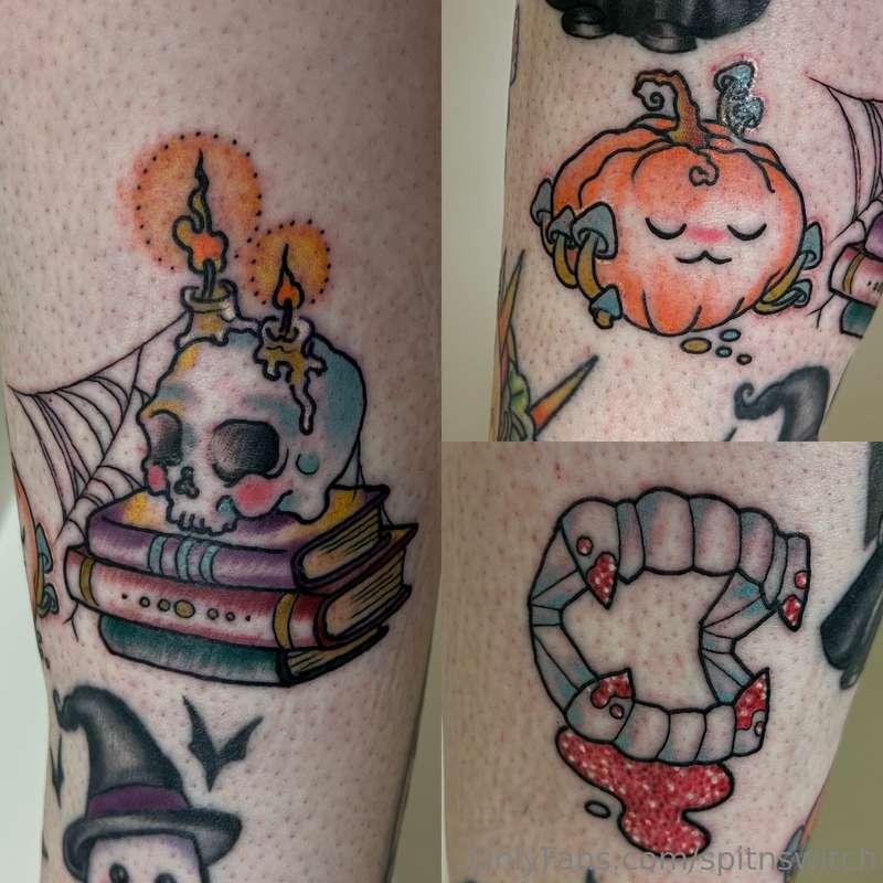 I got some Halloween tattoos yesterday 🎃 Going into my vacat..