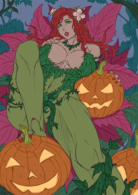 Vote 78 : Poison Ivy & Jack o pumpkin [Sketch / SFW ONLY]