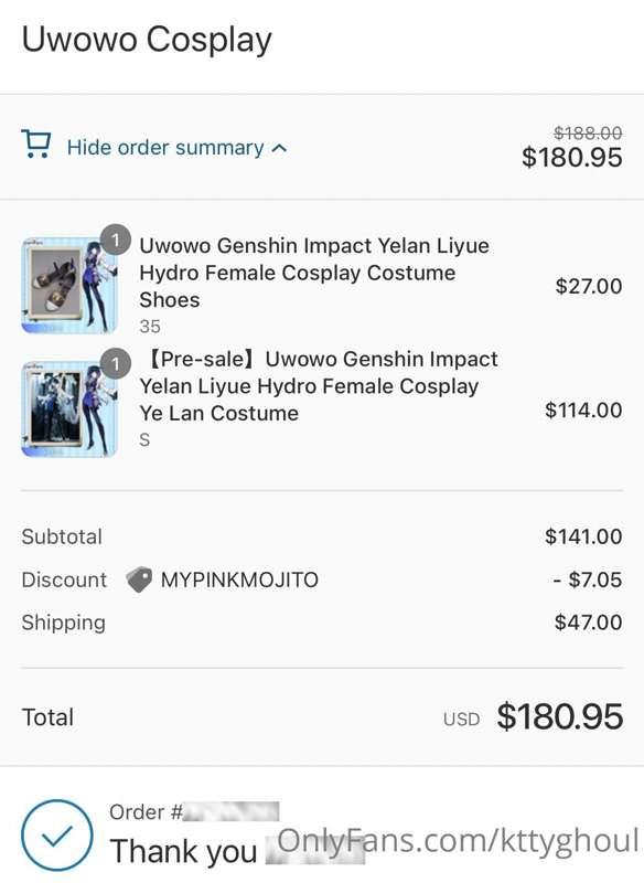 💧 ***YELAN COSPLAY FUND*** 💧

contributions of $25+ grant yo..