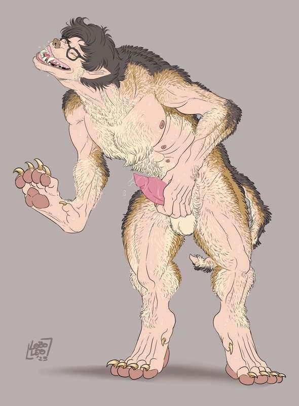 'AJ After Dark' Werewolf TF (Flat and Line-Art)