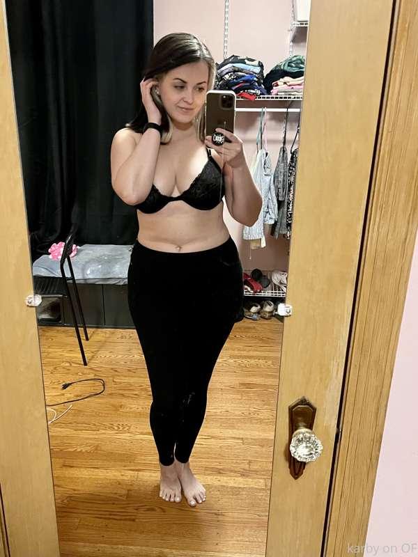 I can’t think of a caption. Mirror selfie strip-tease, enjoy..