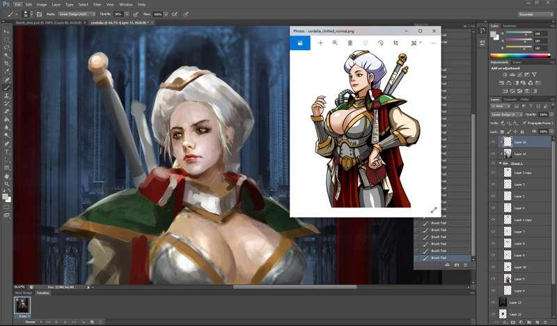 Cordelia Painting WIP (for the collectible cards)
