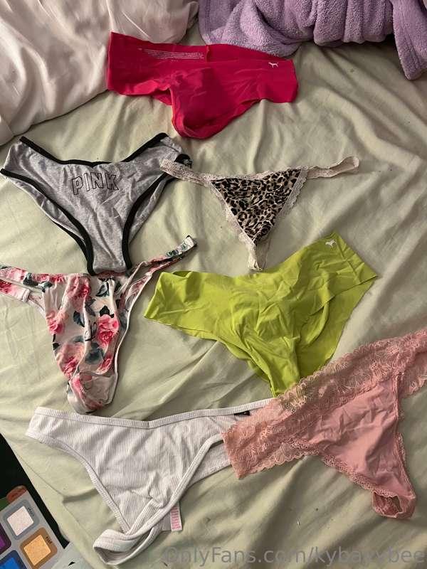 Which panties do you want me to try on and take off for thes..