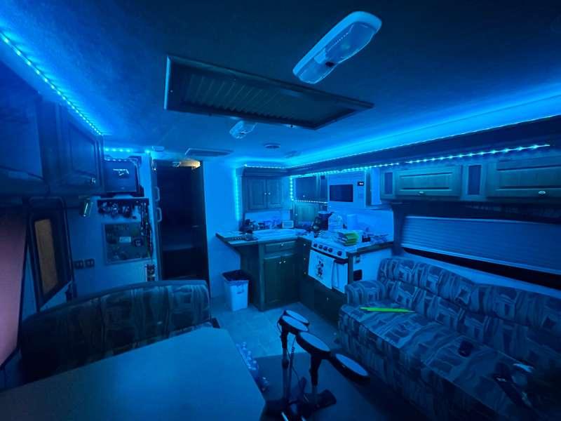 New LED strip lights in the Bigfoot!!! Feels like home! 