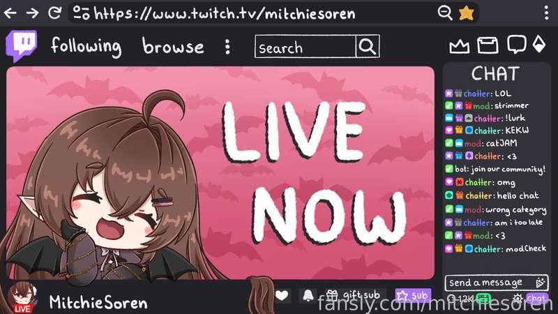 I'm LIVE NOW on Twitch with Riichi City!

https://www.twitch.tv/mitchiesoren