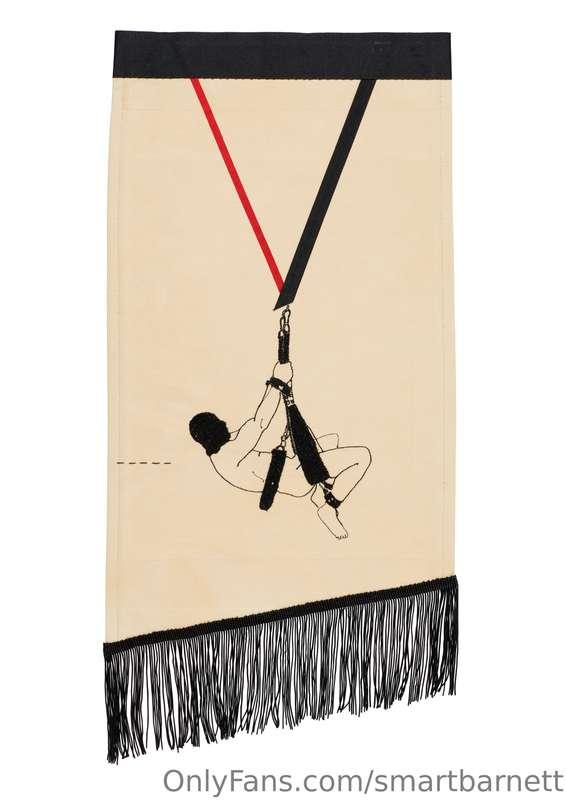 'Hung Up'  -  Embroidery, ribbon and trim.