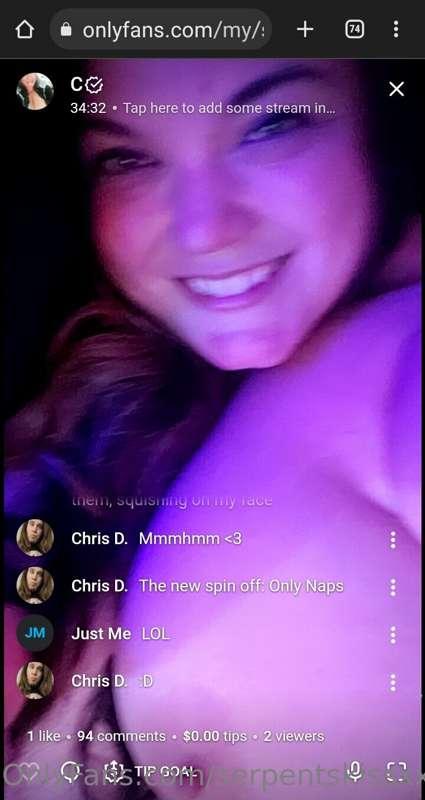 I took a screen shot during my live feed Saturday so I could..