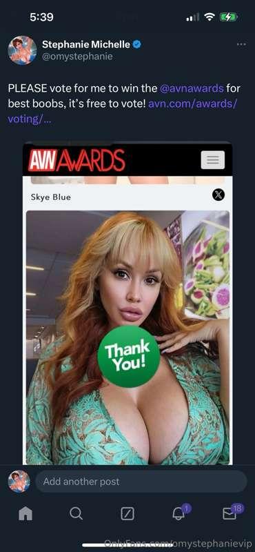 I can’t believe it! I’ve been nominated for an AVN! voting i..