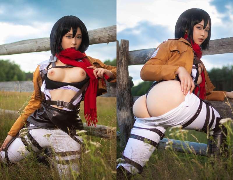 Mikasa from AoT! I'd been wanting to cosplay her for years! ..