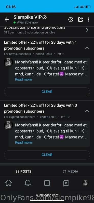 Kjører et nytt tilbud på 11$ igjen til de 10 første! Håper j..