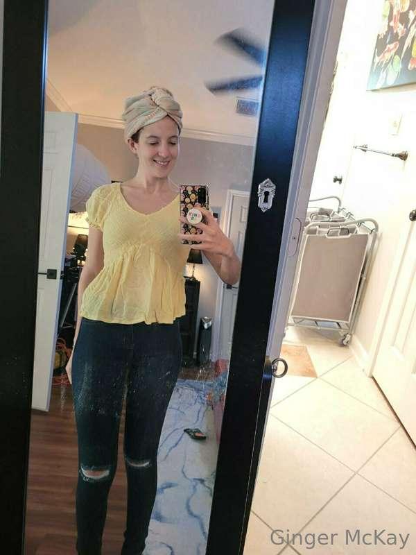 Making content today! My outfit is cute, but it won't stay o..