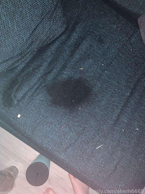 Um… I may have leaked through to the couch… 
Oops
#diaper #wetting