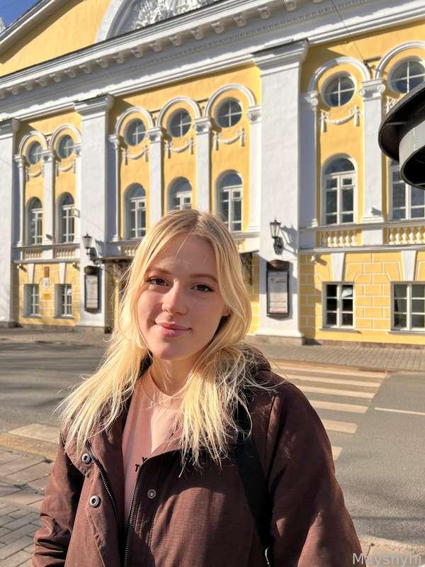 That our life is a but game!

Behind me is the Ostrovsky Drama Theatre 🎭 A place of attraction for the bohemian elite of my city haha!

The theatre building was built in 1863 and is a prime example of the classical architectural style. Almost the entire central part of my city is designed with buildings made in this architectural style! It's one of the many reasons why my city has become a place of attraction for tourists 😸

Alexander Nikolaevich Ostrovsky (in whose honor the theatre was named) was a famous playwright of the mid-19th century. His work became one of the most important stages in the history of drama of my country! Although his works seem rather gloomy to me personally, they are certainly not devoid of humor and charisma 😅

Soon I will go to the theatre myself and for the first time in a while, immerse myself in its unusual atmosphere! How are you doing with visiting theatrical productions?

#cute #teen #babyface #babygirl #skinny
