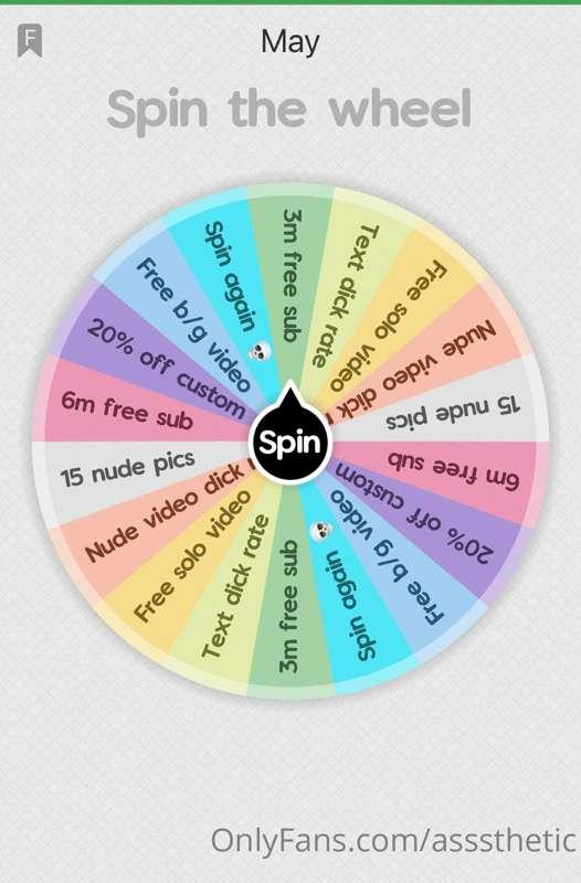 🧡 ***MAY’S SPIN THE WHEEL*** 🧡
1 spin -$5
2 spins- $10 
3 sp..