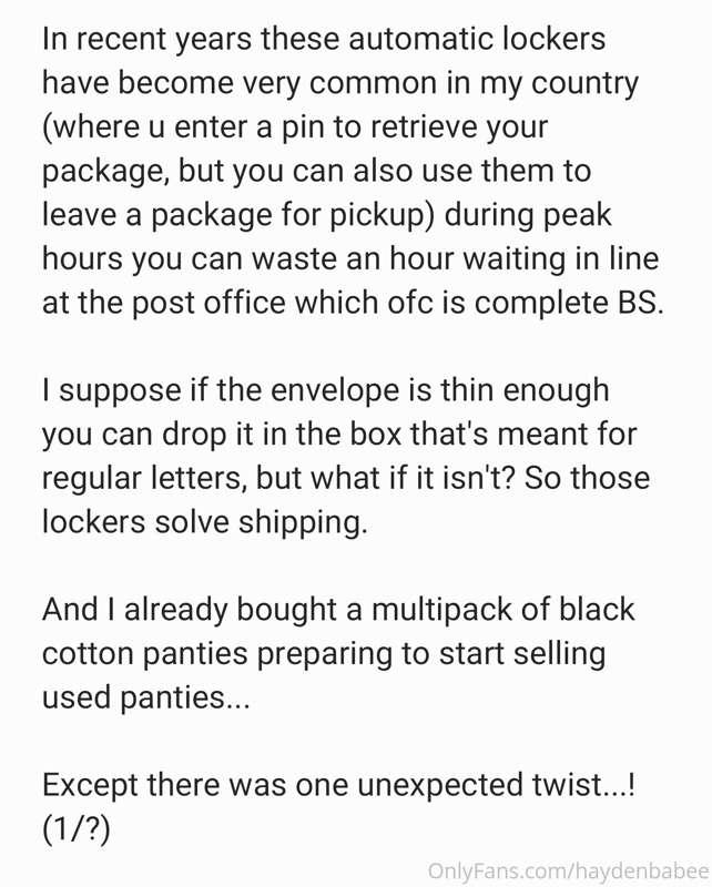 My essay about selling used panties (that I promised to repo..