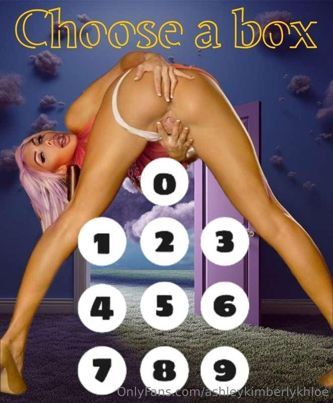 CHOOSE THE BOX💥💥💥
GUESS IN WHICH BOX MY EXCLUSIVE 10 MINUTE ..