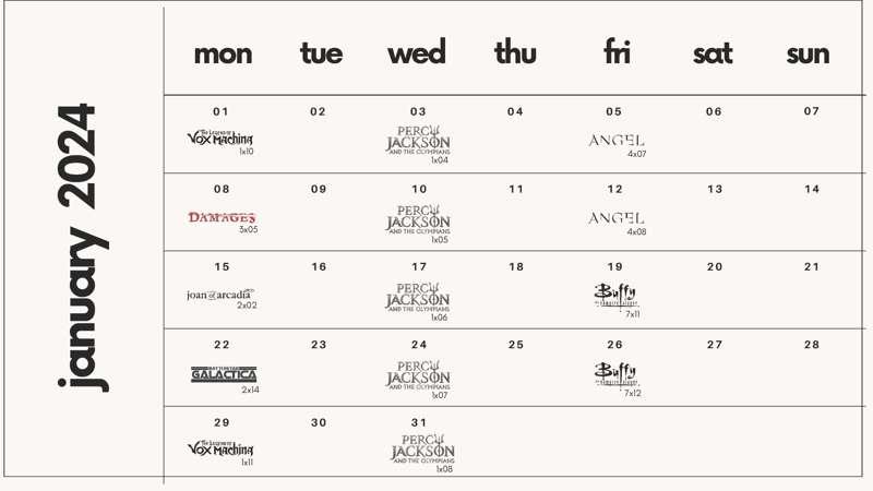 january schedule!!! ‎‧₊˚✧