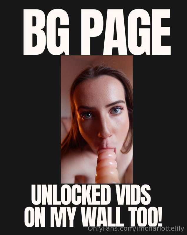 Incase you didn't know, I post videos on my BG page wall too..
