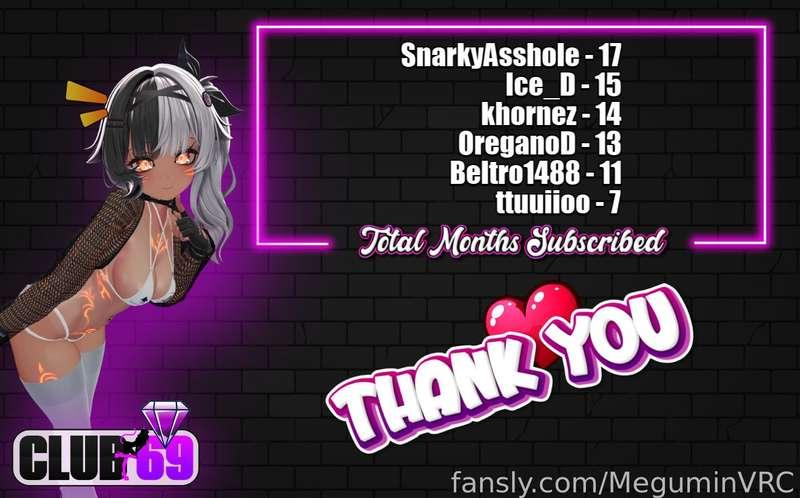 💕 A special thank you for your long membership! 💕

💕 Of course, thanks to everyone else for the great support! 💕

