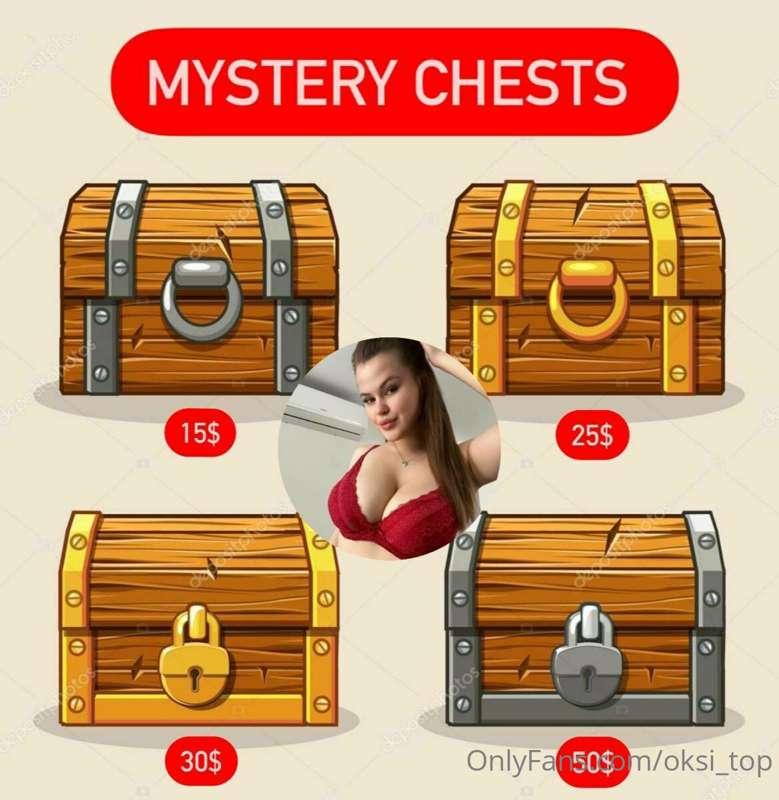 MYSTERY CHESTS 
tip the selected amount to open one of the c..