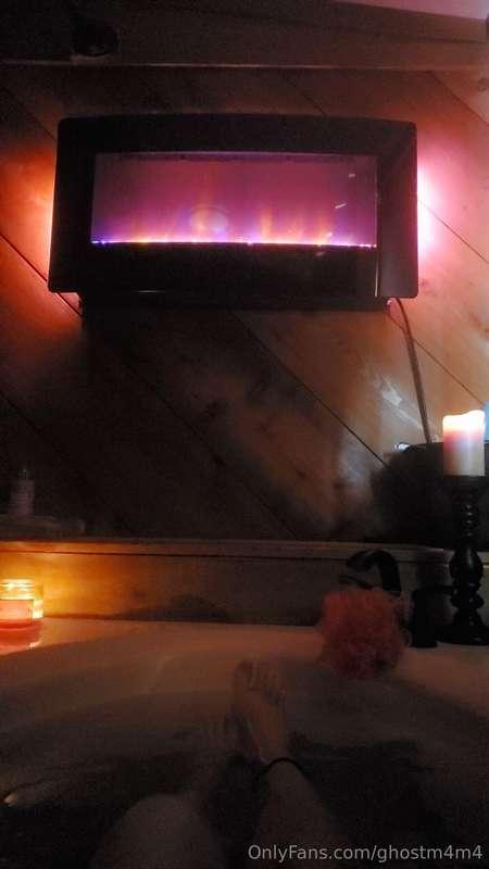 Bubble bath time. The water won't be the only thing you get ..