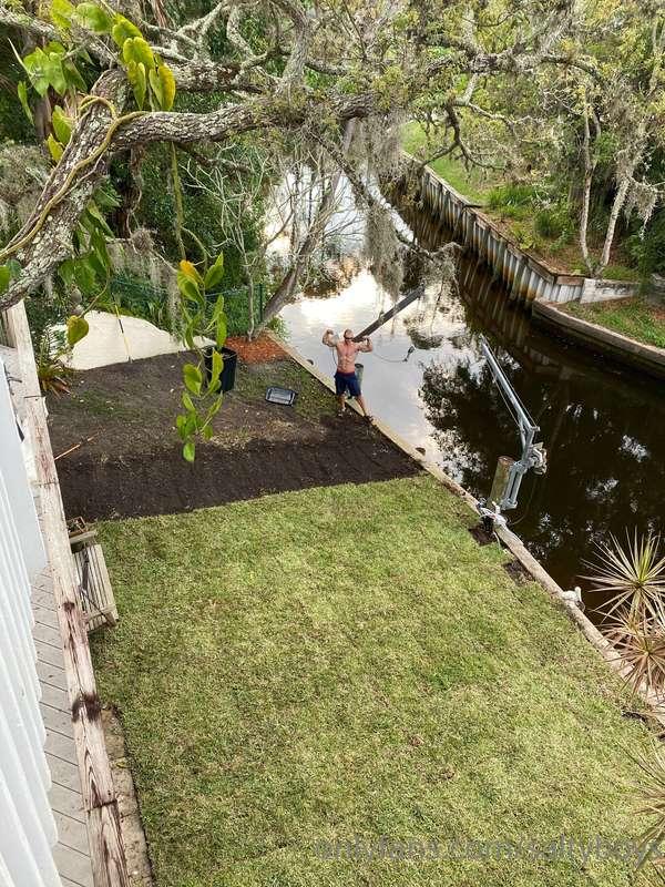 What a week! Floor is done. Grass is done.  We’ll do happy h..