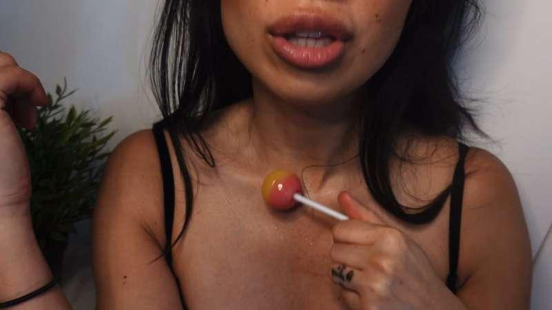 Asmr licking lollipop
