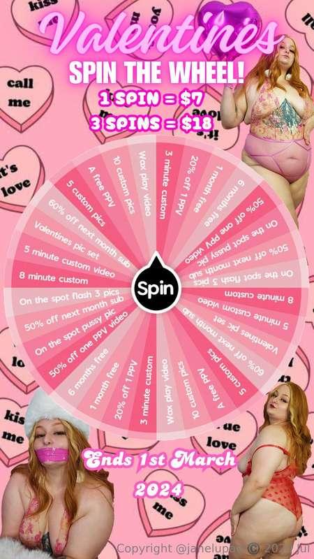 💋 Valentines Month SPIN the Wheel 💋
Starts 2nd Feb 2024 - En..