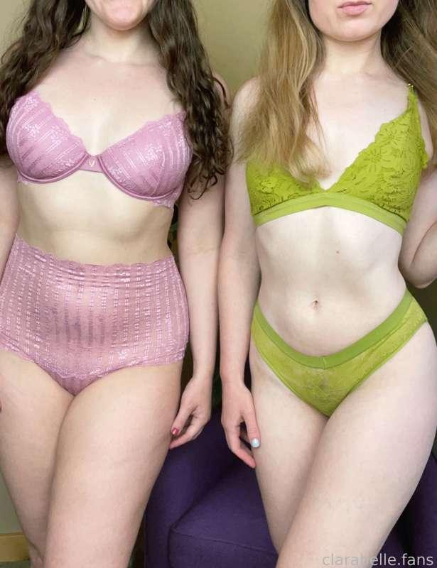 @xoxokayla and I in complimentary lingerie 🥰 #fyp #lingerie #lace #panties #amateur #lesbian #girlgirl #gg #girlsnextdoor #2girls #threesome #pov #fitgirls #petite 