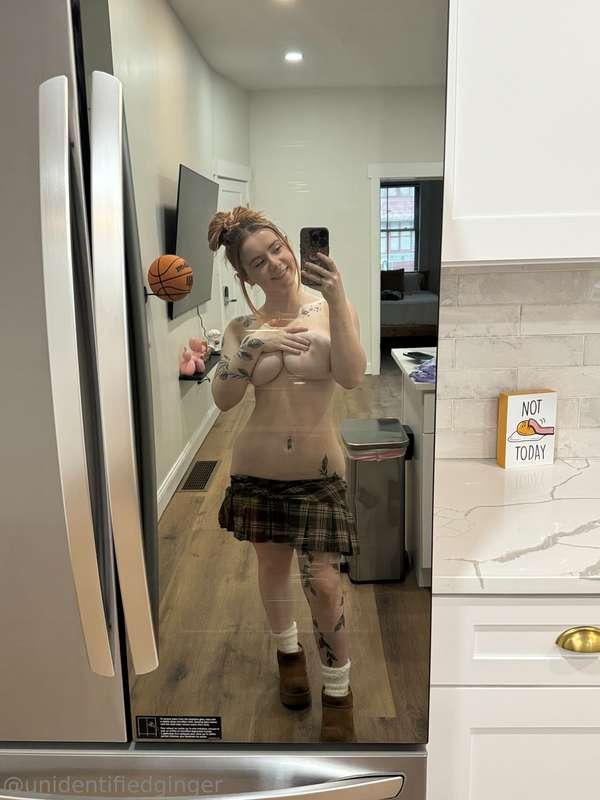 i took this silly lil pic in the fridge reflection :3