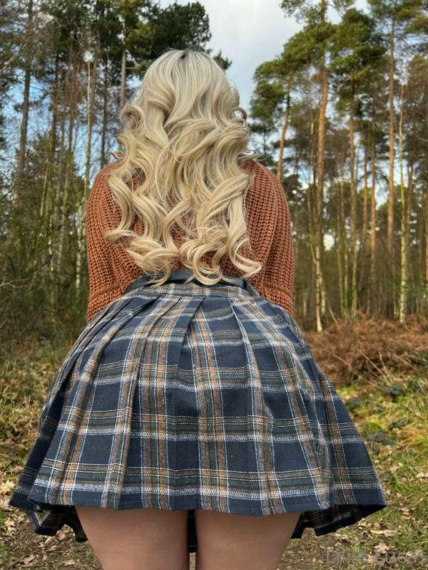 Swipe to lift my skirt.. 

Where do you finish?