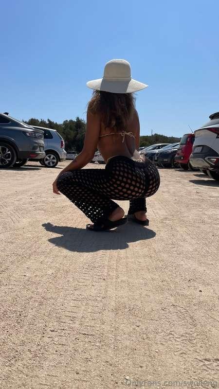 Hottest day on the beach, swipe on the set to take off my pa..