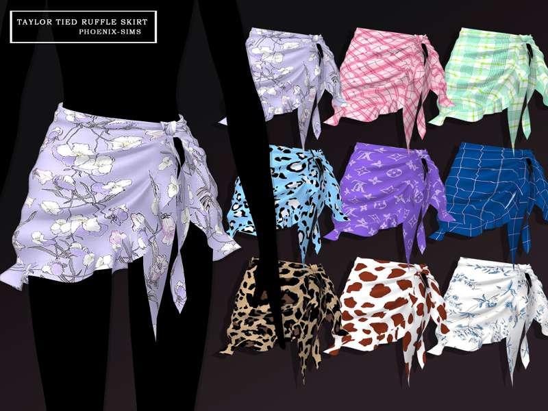 TAYLOR TIED RUFFLE SKIRT