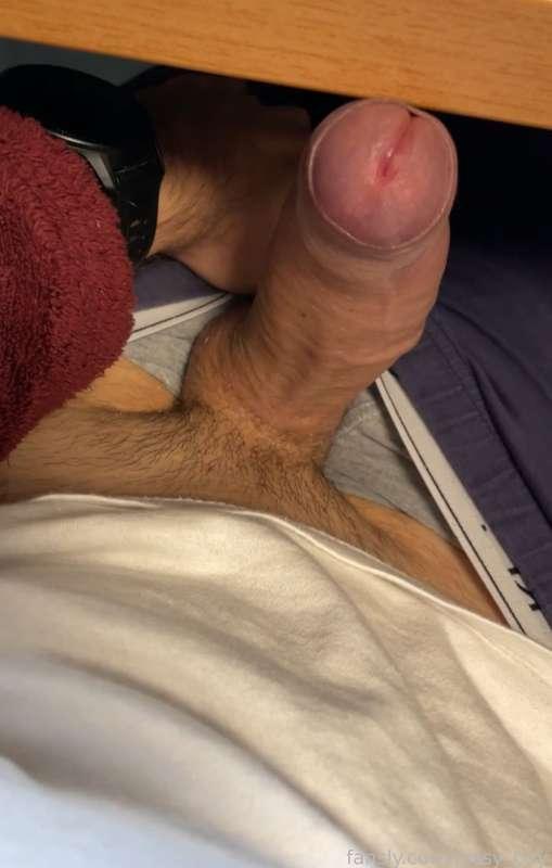 Little tease 😝 I love getting this hard without even touching myself 🙈🥵🥵🥵