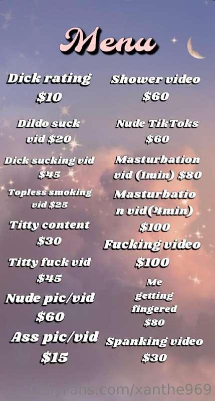 🌙My new menu 🌙
😈This month is going to be filled with scary ..