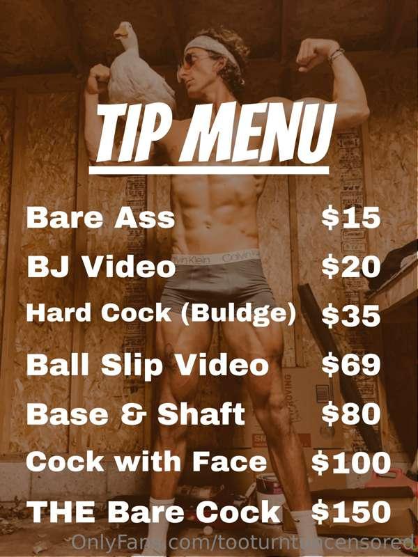 NEW TIP MENU! All my most exclusive sets 😈 You DON'T wanna m..