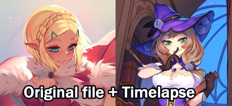 Pinups original files plus timelapses