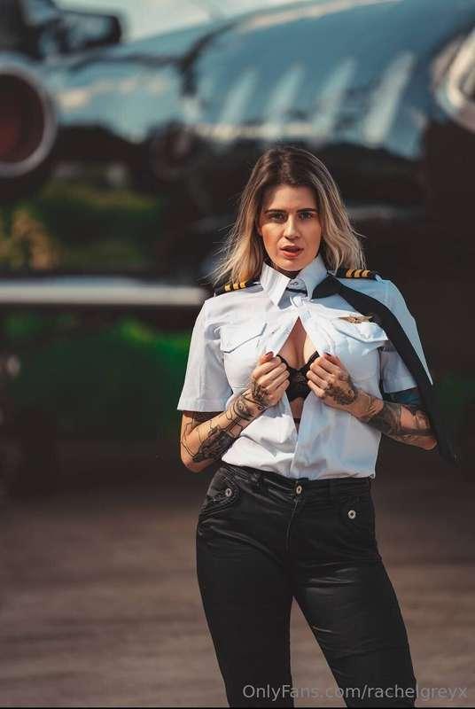 ** ✈️ This hot pilot👩🏼‍✈️is ready to taken off! Jump on boar..