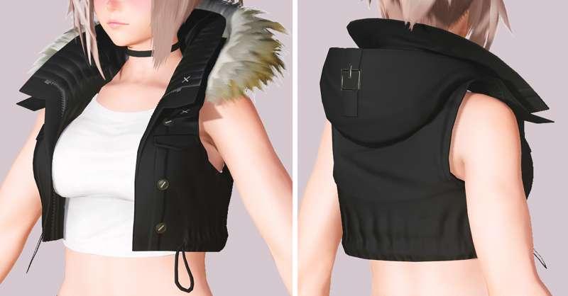 Cropped N-Sleeveless Coat T2 & T1