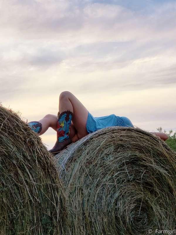 Love round bales of hay! They smell so good! It's a farm thi..