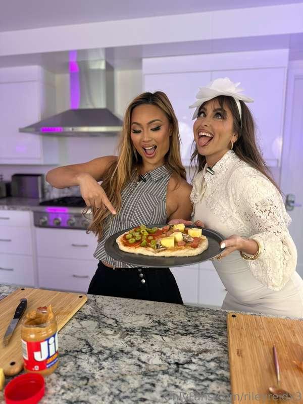 Behind the scenes with Kazumi and I making pizza for OFTV!