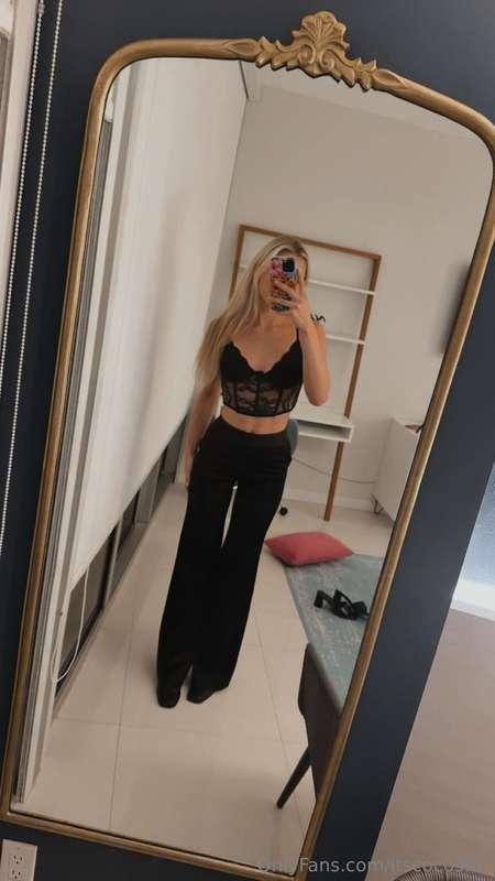 Bet you’re wondering what I’m wearing under this… or if I’m ..