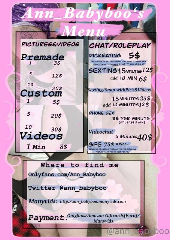 Updated Menu: