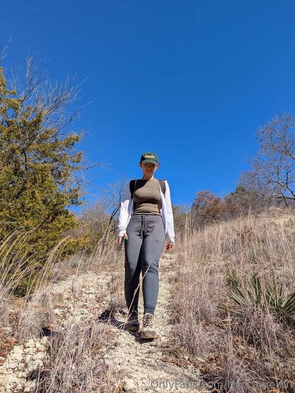 cute hiking girl enjoying nature and missing all of u guys